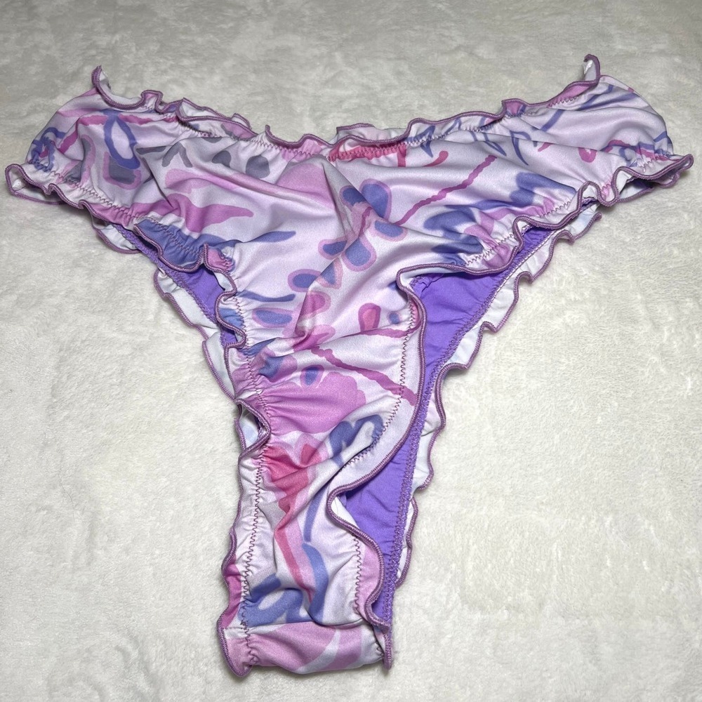 Purple and Pink Ruffle Bikini Set - Picture 4 of 9